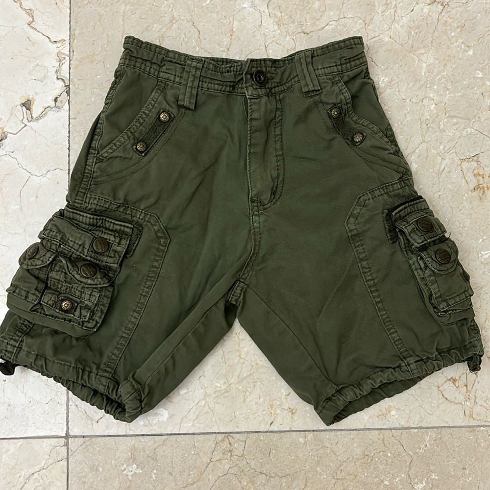 Olive Green Cargo Shorts for Kids